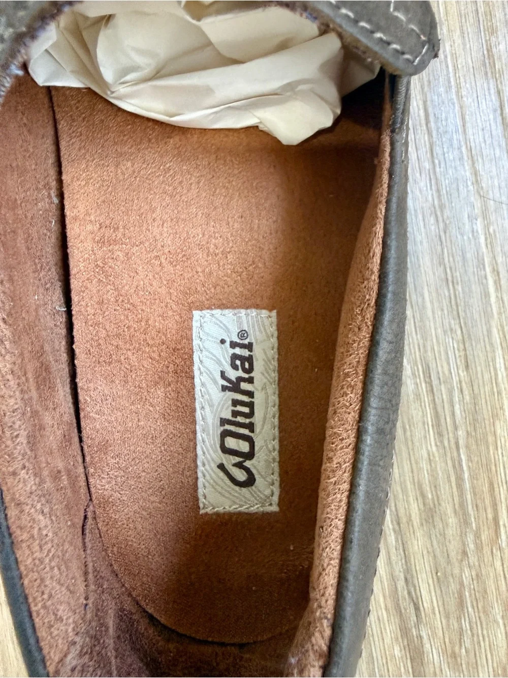 OluKai Akepa Moc Leather Loafers Dark Brown Men’s 10.5